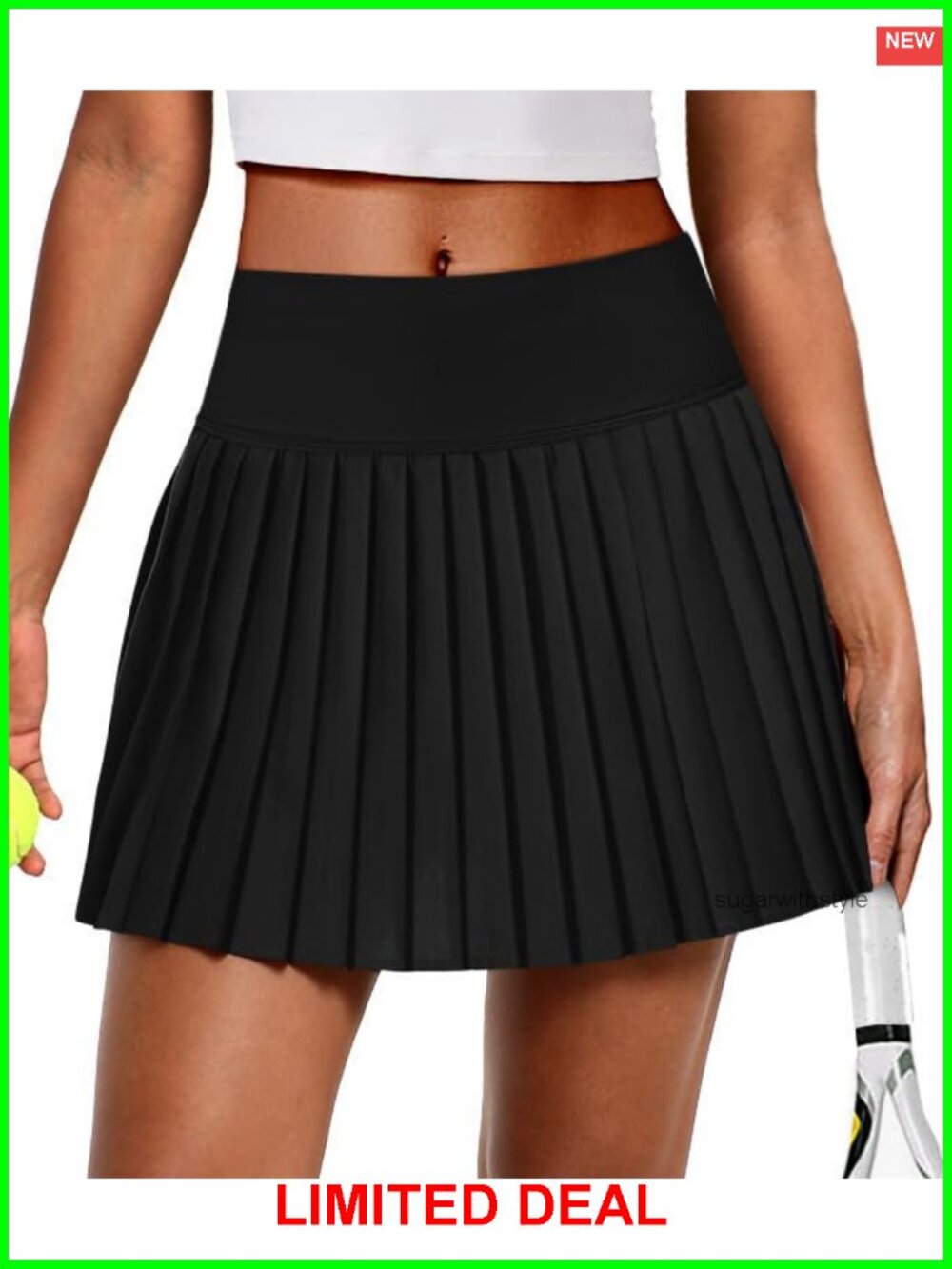 Pleated Tennis Skirt with Pockets Shorts Skort High Waist Golf Athletic